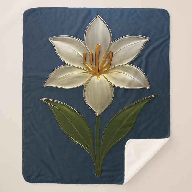 Narcissus Blume - Modern botanical art Sherpa Blanket (Front)