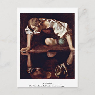 Narcissus By Michelangelo Merisi Da Caravaggio Postcard