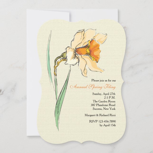 Narcissus Floral Invitation (Front)