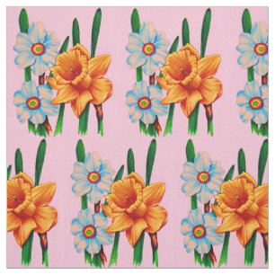 narcissus floral print fabric
