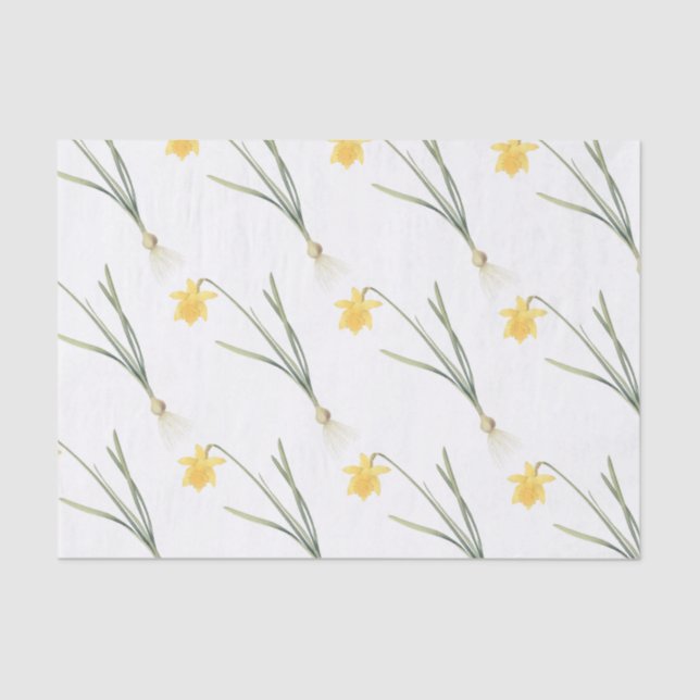 Narcissus Flower Pattern Tissue Paper (Front)