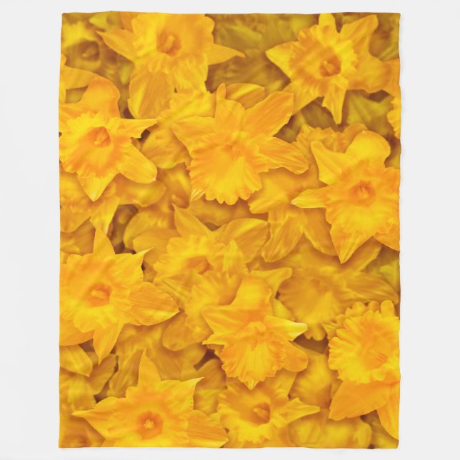 Narcissus Flowers Fleece Blanket (Front)