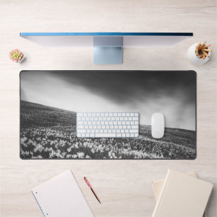 Narcissus flowers on mountain Golica, Slovenia Desk Mat