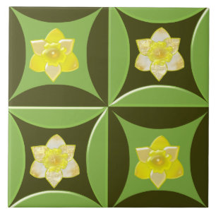 Narcissus in the Hole in the Barn Door Tile