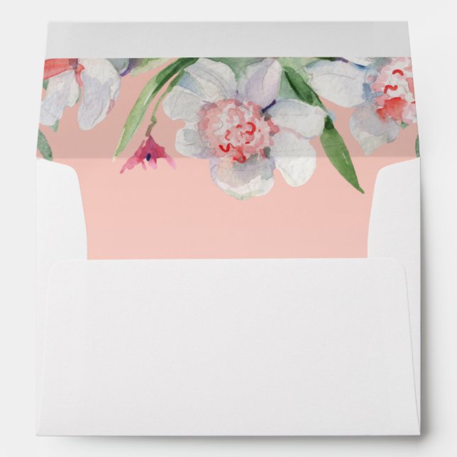 Narcissus on Apricot Pink with Return Address Envelope (Back (Bottom))