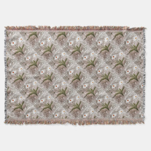 Narcissus On Marble Throw Blanket