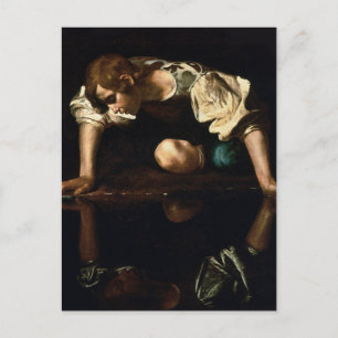 Narcissus painting by Caravaggio Postcard