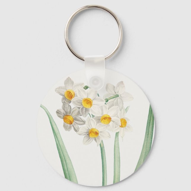 Narcissus, Pierre-Joseph Redouté, 1805 Key Ring (Front)