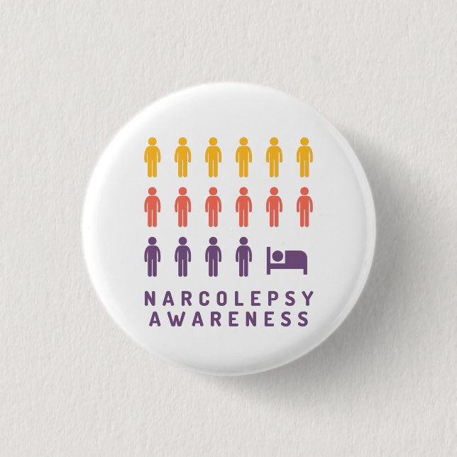 Narcolepsy Awareness Purple Multicolored Pin Badge (Front)