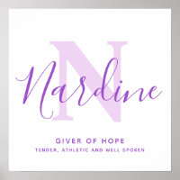 Nardine name meaning purple text personalised