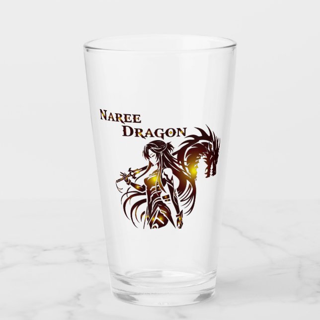 Naree Dragon Drinkware Glass (Front)