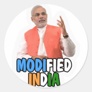 Narendra Modi Collection Classic Round Sticker