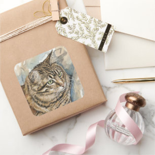 Nari- A study of my cat Square Sticker