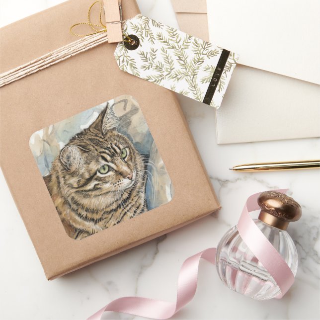 Nari- A study of my cat Square Sticker (Gifting)