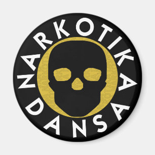 NARKOTIKA LIV Butter round magnet  black N3