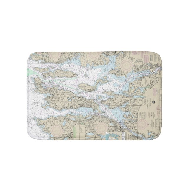 Narragansett Bay Nautical Chart 13221 Bath Mat (Front)