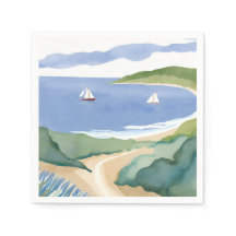 Narragansett Bay | Sailboat Coastal RI Watercolor