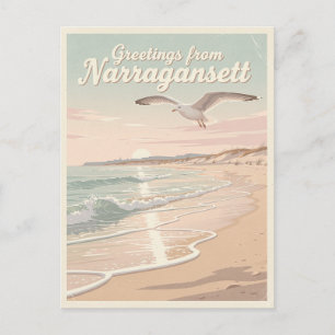 Narragansett, Rhode Island – Coastal Waves Postcard