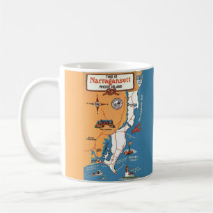 Narragansett Rhode Island Map  Coffee Mug