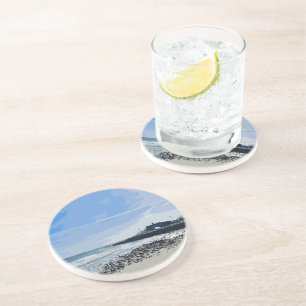 Narragansett Town Beach Rhode Island Painted Coaster
