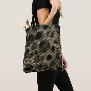 Narrow beige stripes and strange dark circles tote bag