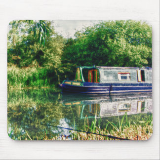Narrow boat on the River Nene mousemat