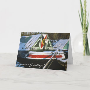 Narrow boats Christmas Holiday Card