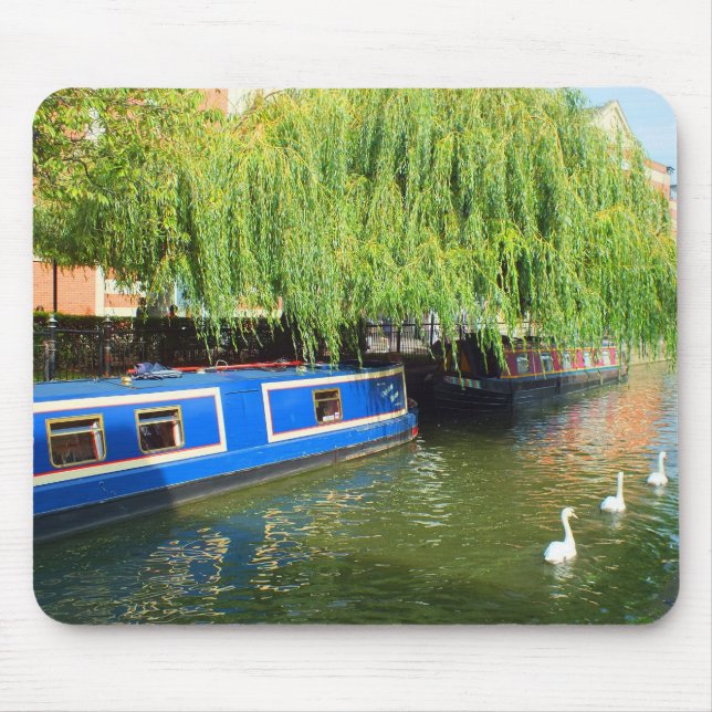 Narrow boats in Lincoln Mouse Pad (Front)