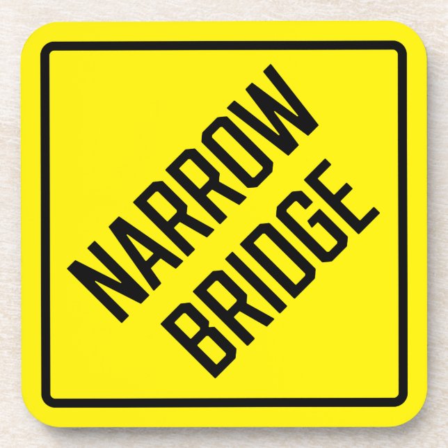 Narrow Bridge Hard Plastic Coaster (Front)