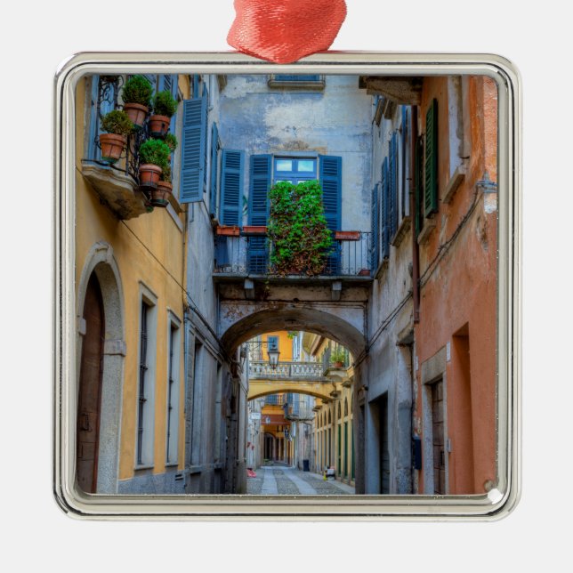 Narrow city street, Italy Metal Ornament (Front)