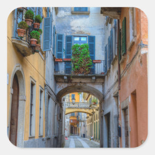 Narrow city street, Italy Square Sticker