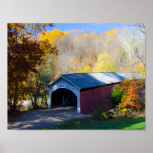 Narrow Covered Bridge Parke County, Indiana Poster