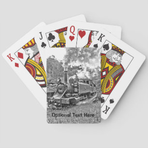 Narrow Gauge Steam Train Black and White Playing Cards