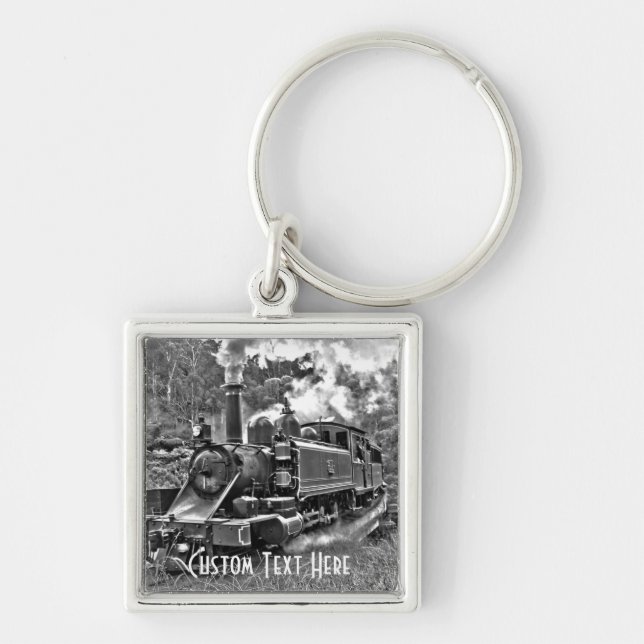 Narrow Gauge Steam Train Puffing Engine Key Ring (Front)