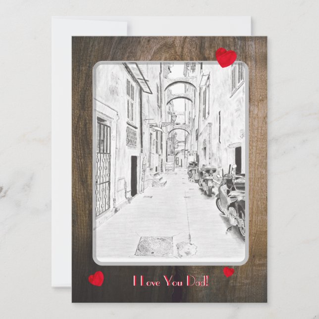 narrow Italian street - father’s day Card (Front)