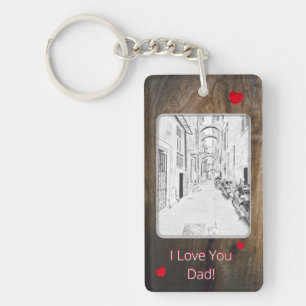 narrow Italian street - father’s day Key Ring