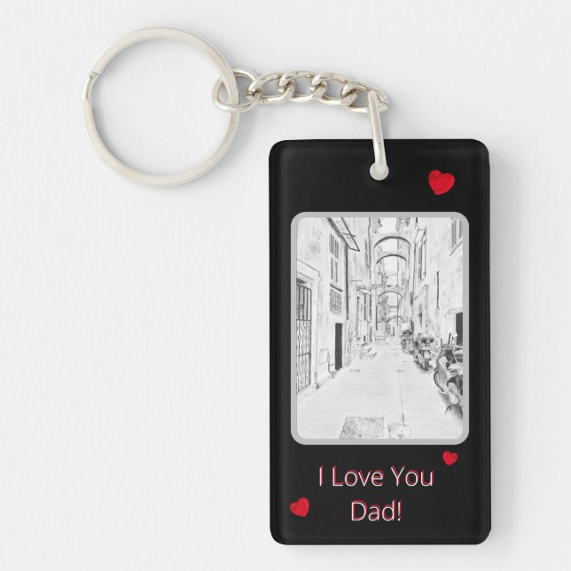 narrow Italian street - father’s day Key Ring (Front)