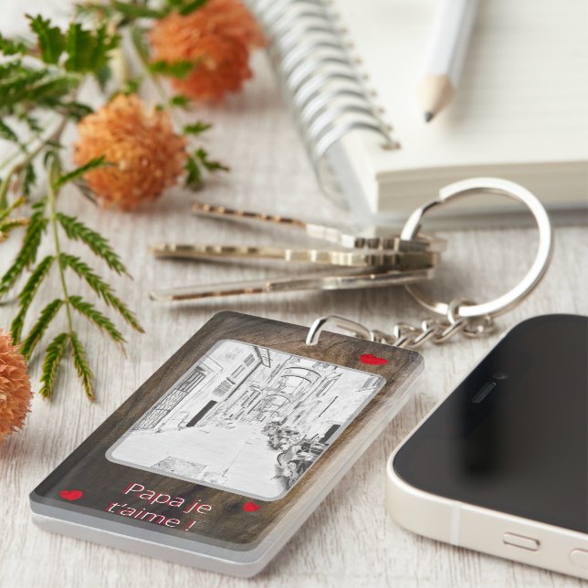 narrow Italian street - feast of fathers Key Ring (Front Right)