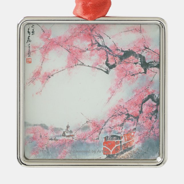 Narrow-railed Train at Mt. Ali Metal Ornament (Front)