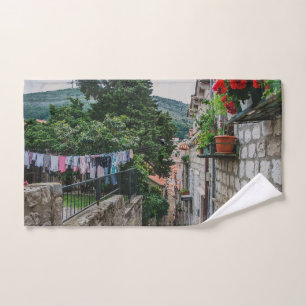 Narrow stone street in Dubrovnik Hand Towel