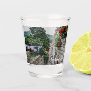 Narrow stone street in Dubrovnik Shot Glass