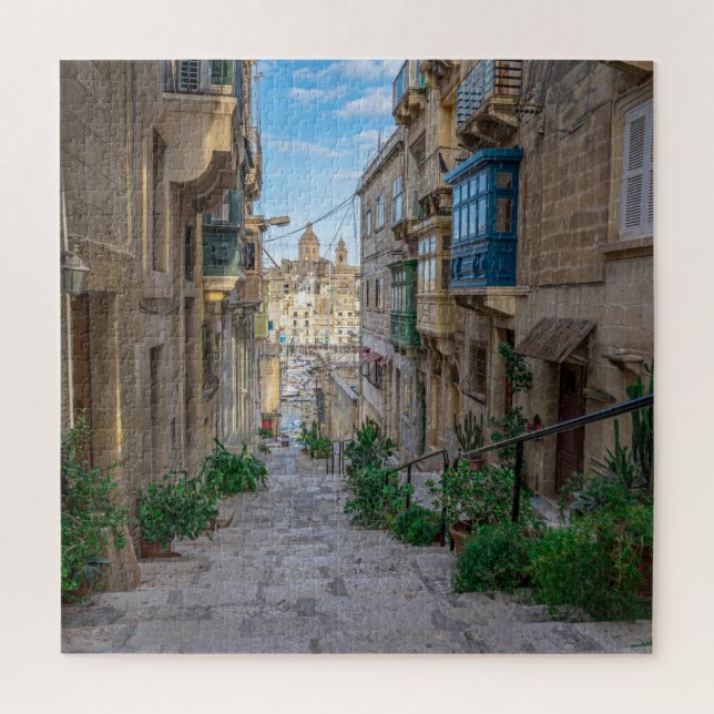 Narrow stone street in Malta Jigsaw Puzzle (Vertical)