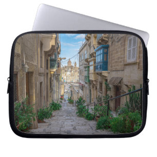 Narrow stone street in Malta Laptop Sleeve