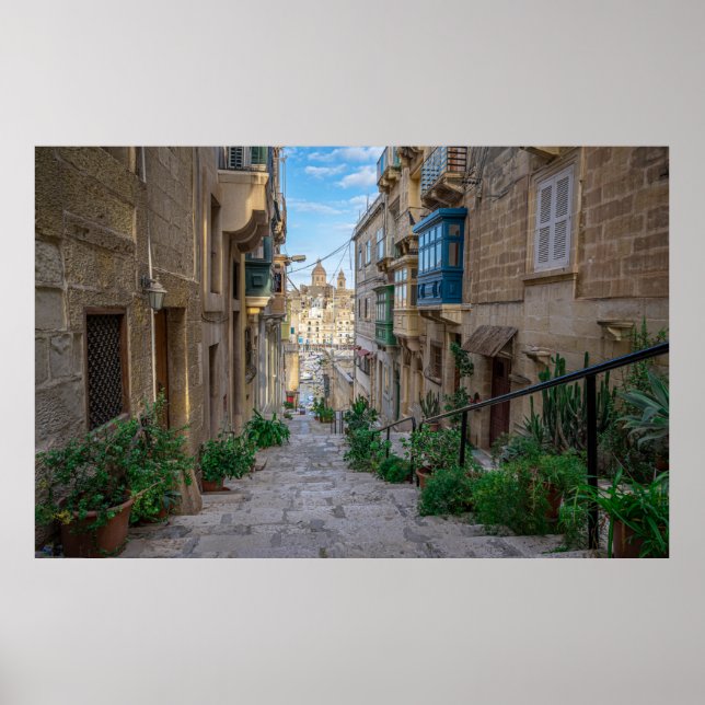 Narrow stone street in Malta Poster (Front)