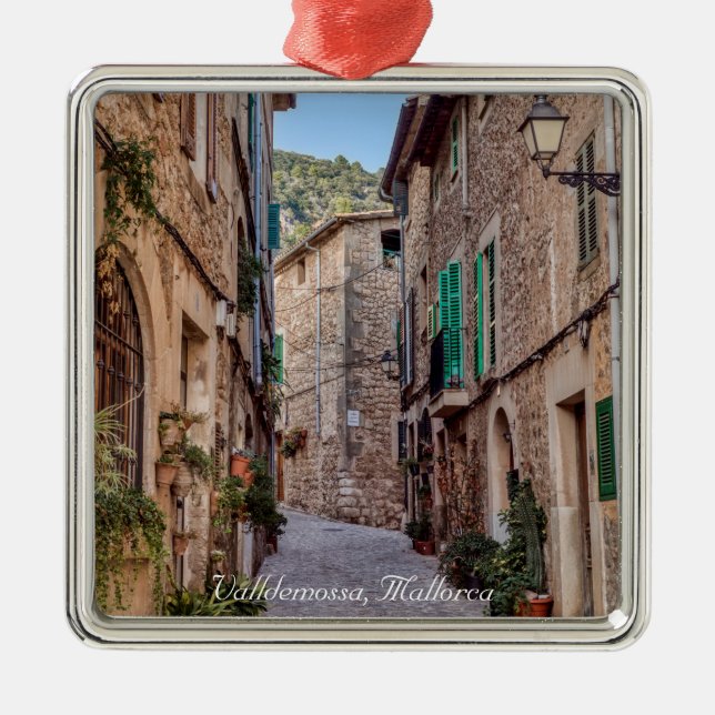 Narrow street in Valldemossa village - Mallorca Metal Ornament (Front)