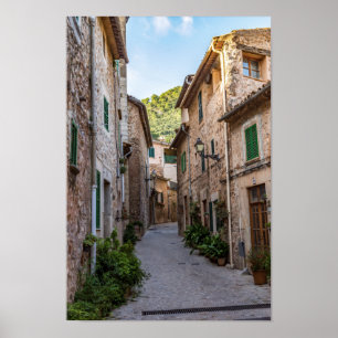 Narrow street in Valldemossa village - Mallorca Poster