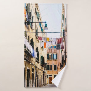 Narrow street in Venice Bath Towel