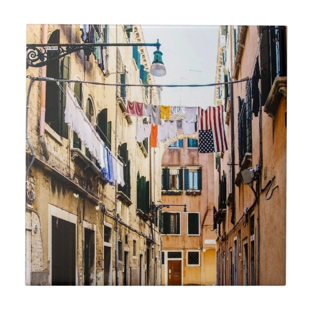 Narrow street in Venice Ceramic Tile (Front)