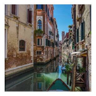 Narrow street with canal in Venice Acrylic Print