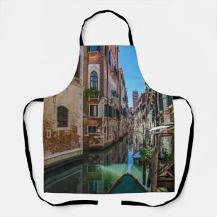 Narrow street with canal in Venice Apron